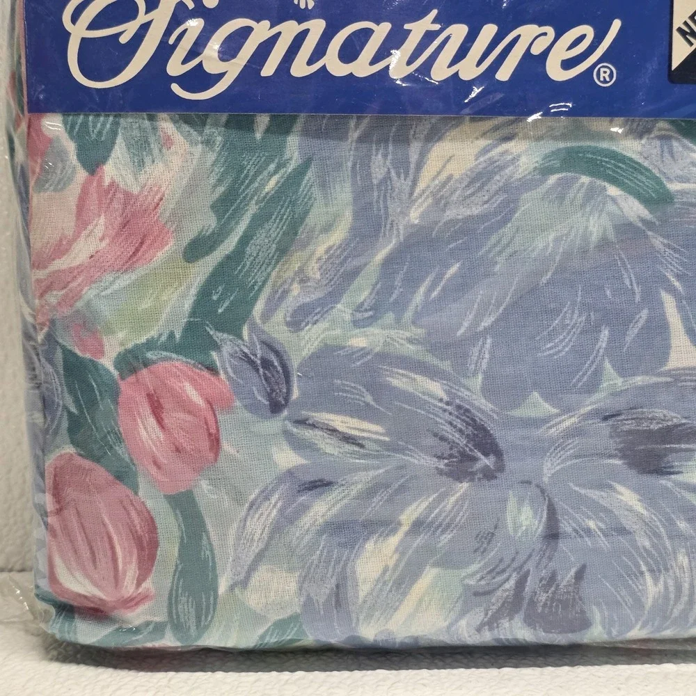 Vintage 90s Signature Pastel Floral 4 Piece Full Bed Set Deep PocketFitted